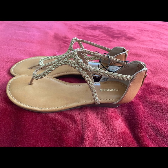 Express Gold Strap Sandals (7) - Picture 3 of 9
